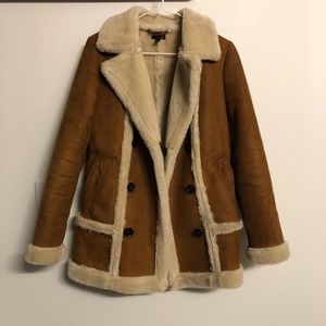 Brown Winter faux suede jacket